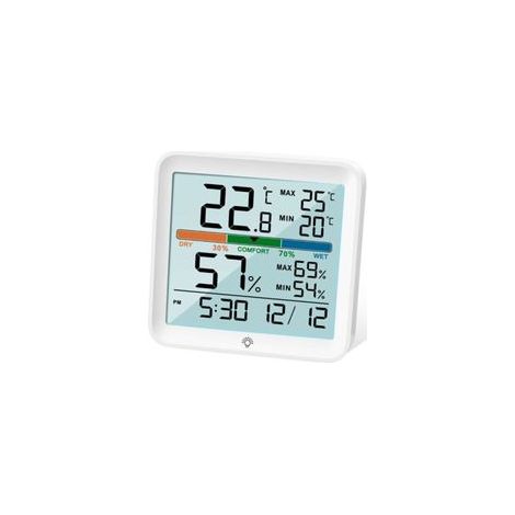 Higrómetro Termómetro de Interior Digital, Medidor de Humedad Preciso, Monitor de Temperatura con Registros MAX/MIN, Pantalla LCD con Retroiluminación e Icono de Confort para Invernadero y Hogar (1/5)