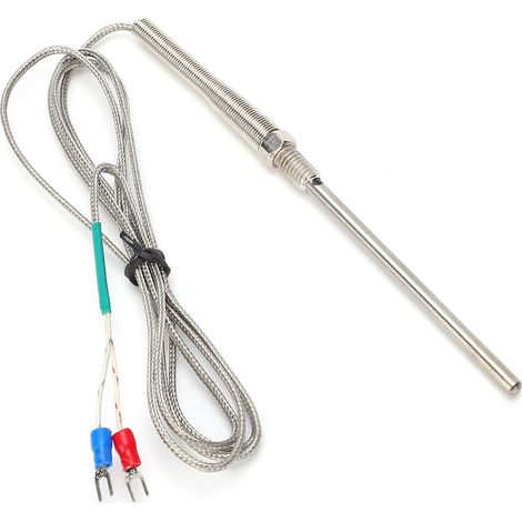 Termocoppia tipo K – sonda da 3,9" – test di precisione 0-800 °C – filettatura M8 – cavo da 4,9 piedi