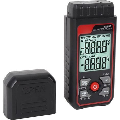 OMABETA Compteur de température à thermocouple Jauge de température à Thermocouple Type J K, Double canal electronique resistance (1/5)
