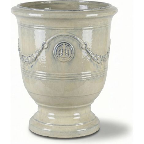 Provencelia Pflanzkübel Richelieu Ø35 cm Höhe 42 cm frostbeständig, keramisch, handgefertigt, Cremefarben
