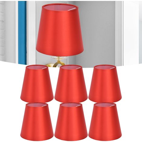 Lampenschirm aus Stoff, minimalistischer europäischer Stil, geeignet für Klemm-, Steh-, Tisch-, Pendel- und Wandlampen, leuchtend rot, PX150 (1/5)
