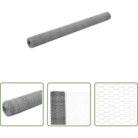 Clôture - Grillage pour volière Acier galvanisé 25x1,5 m Argenté (1/5)