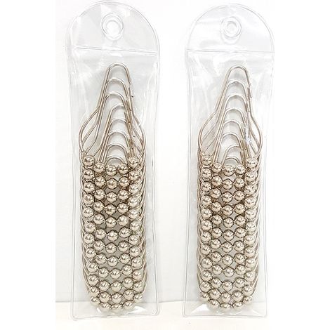 Crochet À Rideau Adhésif - Crochet Anti-Rouille Pour Rideau De Douche Et Fenêtre - Charge Max 10 Kg - Design À Cinq Perles - 1 Pièce (1/2)