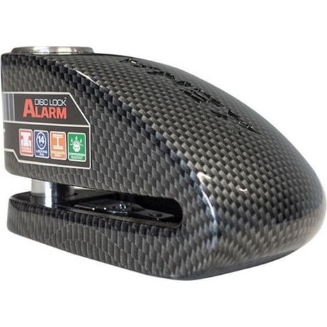 XENA - Antivol Moto Bloque disque Alarme 120 dB XX15 Carbone 14mm - Classe SRA (1/3)