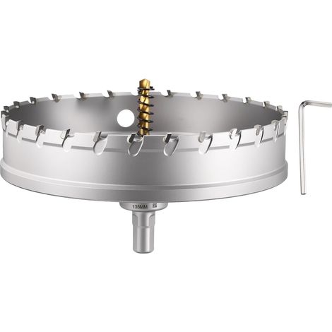 Kit De Scie Cloche Diamètre De Coupe 135mm Pour Métaux Durs Argent Alliage Cémenté Au Carbure De Tungstène, Pour Tôles En Acier Inoxydable, Pour Tubes Carrés, Pour Fer, Pour Fonte (1/5)