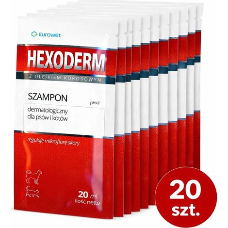 Eurowet Hexoderm Wsparcie mikroflory skóry dla psa i kota 20x20ml (1/2)