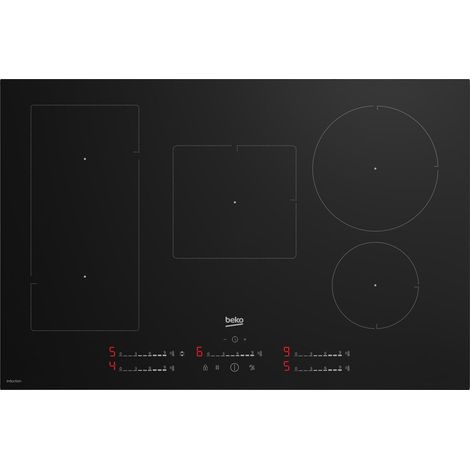 Beko HII85720UFT Einbau-Induktionskochfeld, 80 cm, 5 Brenner, Schwarz