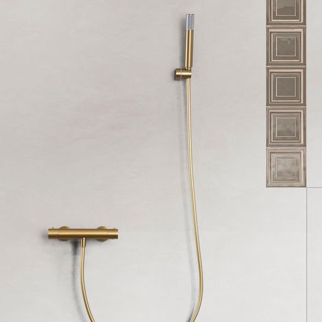 Imex - Grifo Ducha y Bañera Termostatico Oro Serie Monza