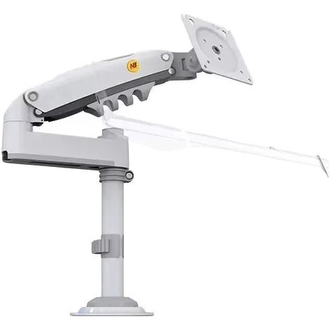 Soporte para monitor, movimiento completo, compatible con VESA 75x75 y 100x100, 2-9 kg, blanco. (1/2)