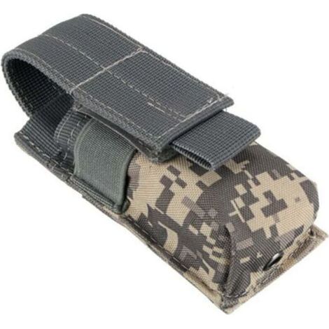 camouflage gris, 14X5.5X4CM Generic Sacoche de Lampe Torche Batterie Nylon Imperméable pour Camping et Randonnée (1/5)