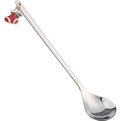Cuillère - En Acier Inoxydable - Pour Riz Et Soupe - Décoration De Noël - Forme De Chapeau De Père Noël - 15 X 2,8 Cm - 1 Pièce