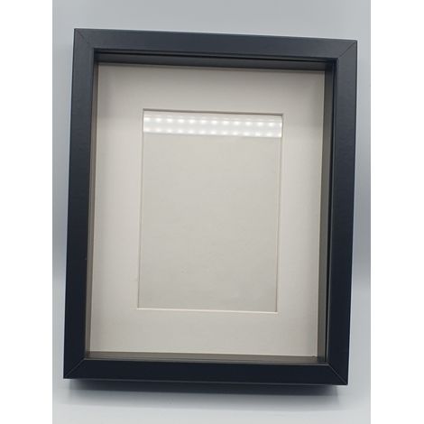 Cadre photo 3D rectangulaire noir, boîte à ombre profonde 20x25 cm (1/5)