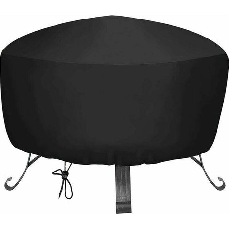 Housse de brasero ronde imperméable en tissu Oxford 85 x 40 cm avec cordon de serrage – protection extérieure pour foyer et poêle