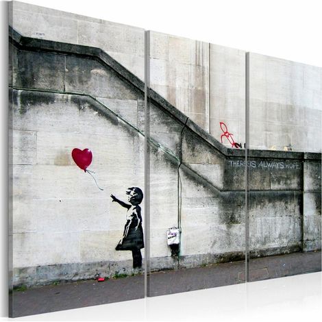 Tableau fille avec un ballon par banksy - 120 x 80 cm (1/4)