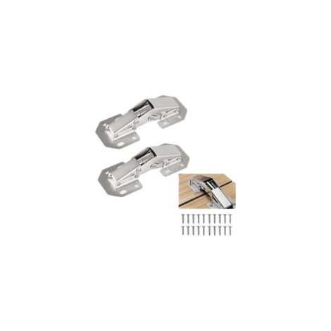 Bisagra invisible, bisagra empotrada, 3" 90°, con tornillos, para puertas de armario sin marco, 4 piezas - Crezuo