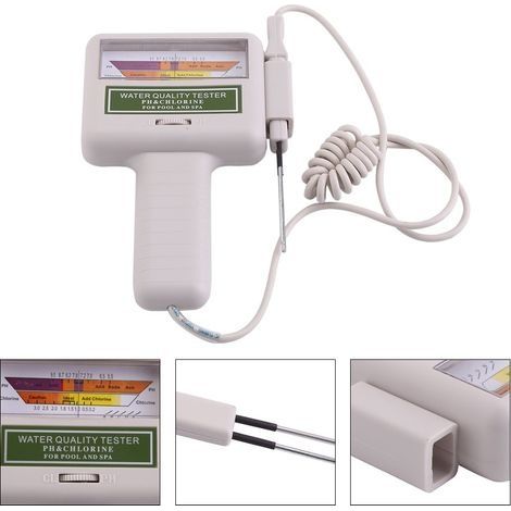 Wasserqualitätsmessgerät, 2-in-1 pH-Tester, Tragbares pH-/Cl2-Chlormessgerät für Wasserqualität, Schwimmbadwasser-Monitor-Analysator für Trinkwasser (1/3)