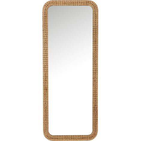 Miroir rectangle en bois naturel style scandinave chaleureux - Bois naturel clair et verre transparent (1/3)