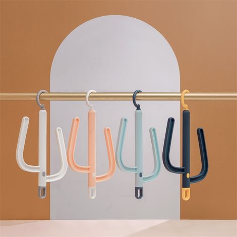 4 pièces Étendoir à chaussures - 30 cm Crochet pour sécher les chaussures, touche moderne Organisateur de crochet à chaussures rotatif coupe-vent en PP avec commodité, support à chaussures suspendu c (1/5)