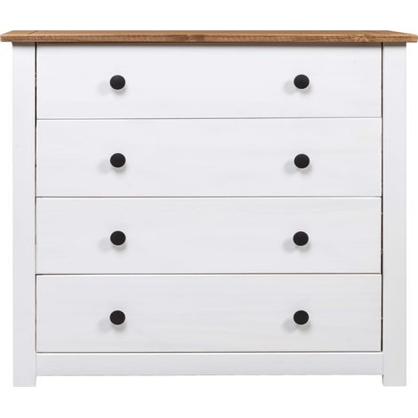 GBLY Beistellschrank Weiß 80×40×73 cm Panama-Kiefer (1/5)