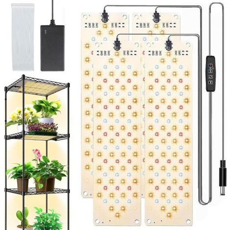 Lampe Horticoles - LED Spectre Complet - 540 LED - Minuterie - 10 Niveaux De Luminosité - 4 Pièces (1/5)