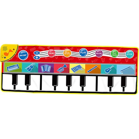 Tapis musical bébé antidérapant moelleux, piano clavier multifonction jouet éducatif tapis de jeu type D (1/5)