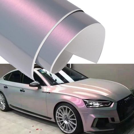 Autofolie Chamäleon Rosa Grau Glänzend Metallic Verlauf Luftkanal 75x152cm (1/5)