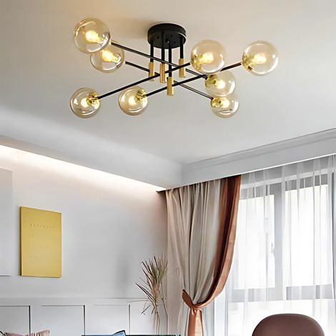 Lustre Morena l'intérieur 79X79X39.5 Noir Dore 8XE27 Metal (1/4)