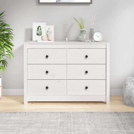 Armoire latérale-Meuble de rangement Blanc 100x40x72 cm Bois de pin massif 351451 (1/5)