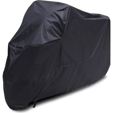 Housse Bache MOTO Couvre-Moto velo VTT scooter Taille L 225cm Noir impermeable (1/4)