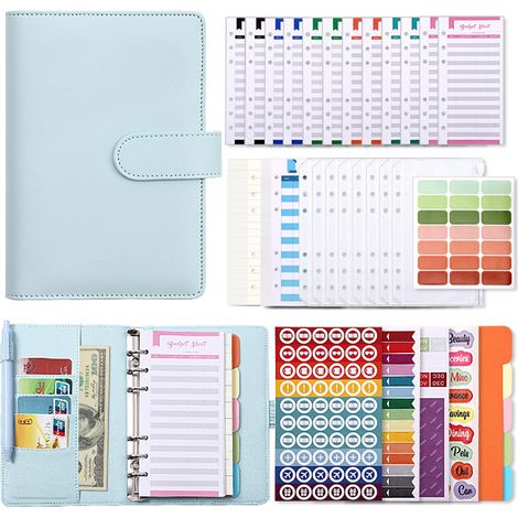 1 Planificateur de budget, Enveloppes A6, Similicuir, Suivi d'épargne, Gestion familiale (1/5)