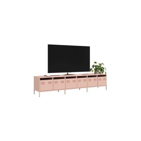 Meuble TV rose 202x39x43,5 acier laminé à froid (1/5)