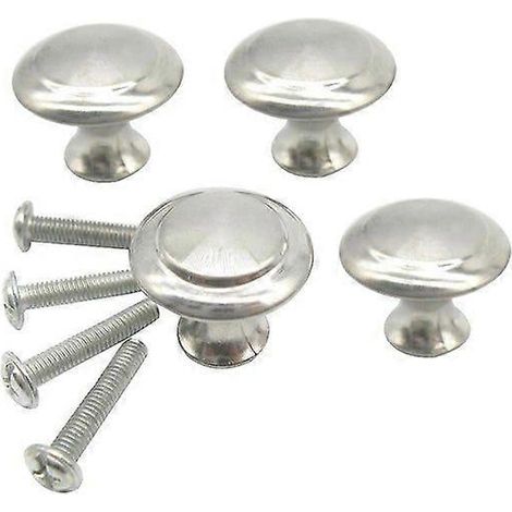20 boutons de tiroir ronds argentés - Quincaillerie de meuble en alliage de zinc avec vis - Design rétro classique pour la décoration de la maison et de l'hôtel (1/3)