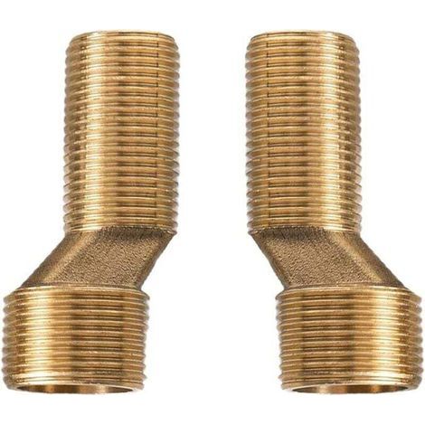 2 pièce Adaptateur de robinet de douche avec bras pivotant, connecteur en laiton de 3/4" à 1/2" pour robinets de salle de bain (1/5)