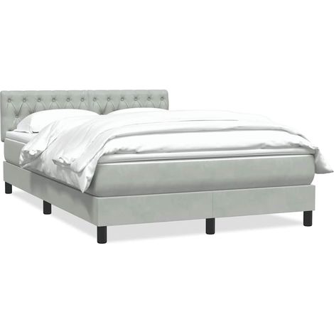 Maison Exclusive - Sommier à lattes de lit et matelas gris clair 160x220cm velours