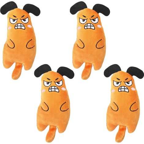 Lot de 4 jouets à l'herbe à chat, jouet d'intérieur pour chat, jouet à mâcher molaire, jouet en peluche