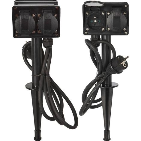 Pincho con 4 enchufes 2+2 para exterior ip44