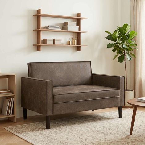 vidaXL Fauteuil XXL Gris foncé Simili daim (1/5)
