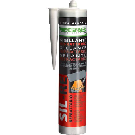 SILICONE REFRATTARIO colore grigio ml 310- 12 pezzi  - G&B