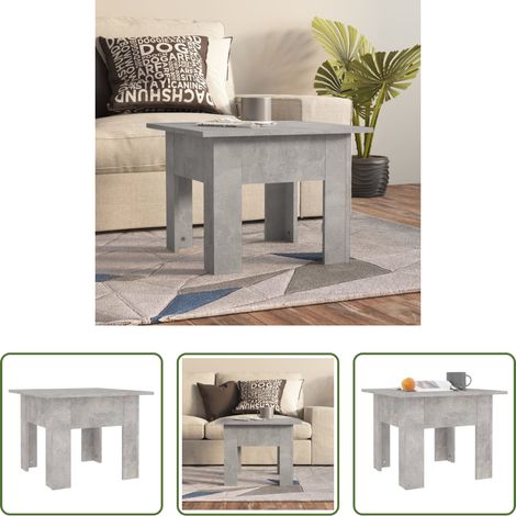 Wohnzimmerbeistelltisch - Couchtisch Betongrau 55x55x42 cm Holzwerkstoff (1/5)