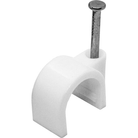 100 clips à clous blancs de 7 mm - clips de câble avec clou de 18 mm, par exemple pour fixation murale - clips de câble divers-AquaForge (1/3)