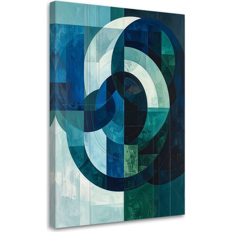 Stampe su Tela, Spirale astratta nei toni del turchese e del blu navy. - 20x30 (1/2)