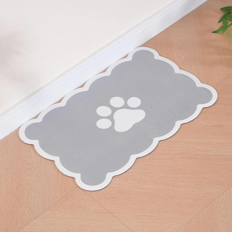 Tapis pour gamelle de chat, tapis pour gamelle de chien antidérapant, tapis d'alimentation pour animaux (gris, 40 x 60 cm) (1/4)