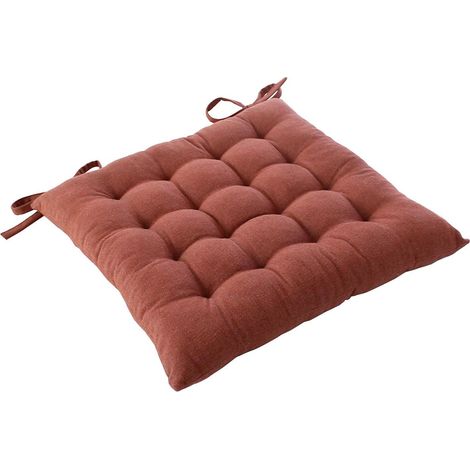 Galette de Chaise Piquée "Cambria" 38x38cm Terracotta