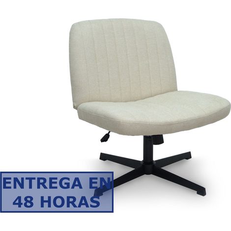 Silla giratoria sin Ruedas Opti542 para Oficina, Respaldo Fijo en Tela Crema, Ideal para 4-6 Horas de Uso y Peso máximo de 120 Kg - FORÖL