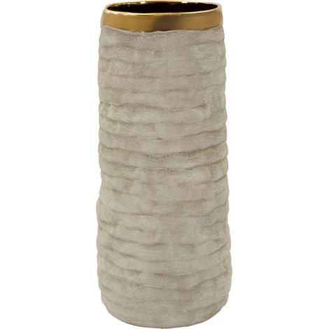 Vaso, Finitura Naturale Colore Struttura oro, Diametro 11 cm, Beige - Fasimo (1/5)