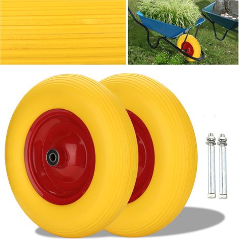 SWANEW Ruota per carrello manuale con asse Ruota pneumatica con asse Ruota di scorta Pneumatici 4.80/4.00-8 390 mm 2X (1/5)
