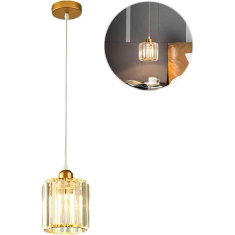 Lustre simple doré, E27, luminaire décoratif, plafonnier LED, lampe d'îlot, convient aux salons, hôtels et salles à manger. (1/5)