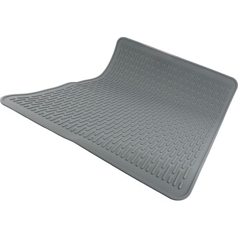 Plaque protection poêle électrique en silicone pour table à induction verre, tapis séchage vaisselle cuisine polyvalent XL gris (1/5)