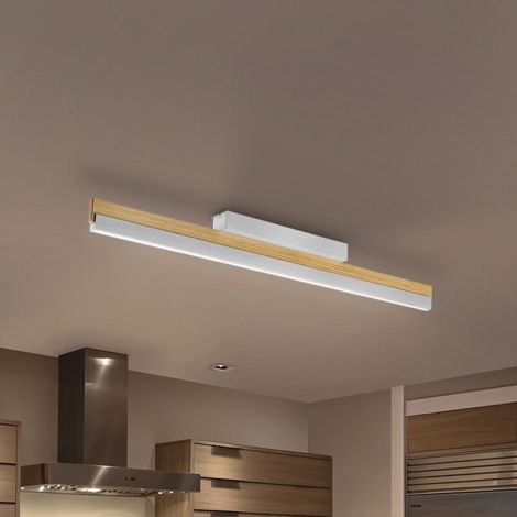 [GEBRAUCHT] B-Ware Quitani Deckenleuchte Deckenlampe LED Keijo Eiche Nickel Matt Holz Lampe Wohnzim (1/2)