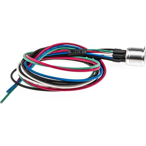 Bouton-poussoir, Momentané lumineux, LED RGB, Unipolaire à une direction, 2 A, Translucide, Montage panneau ( Prix pour 1 )